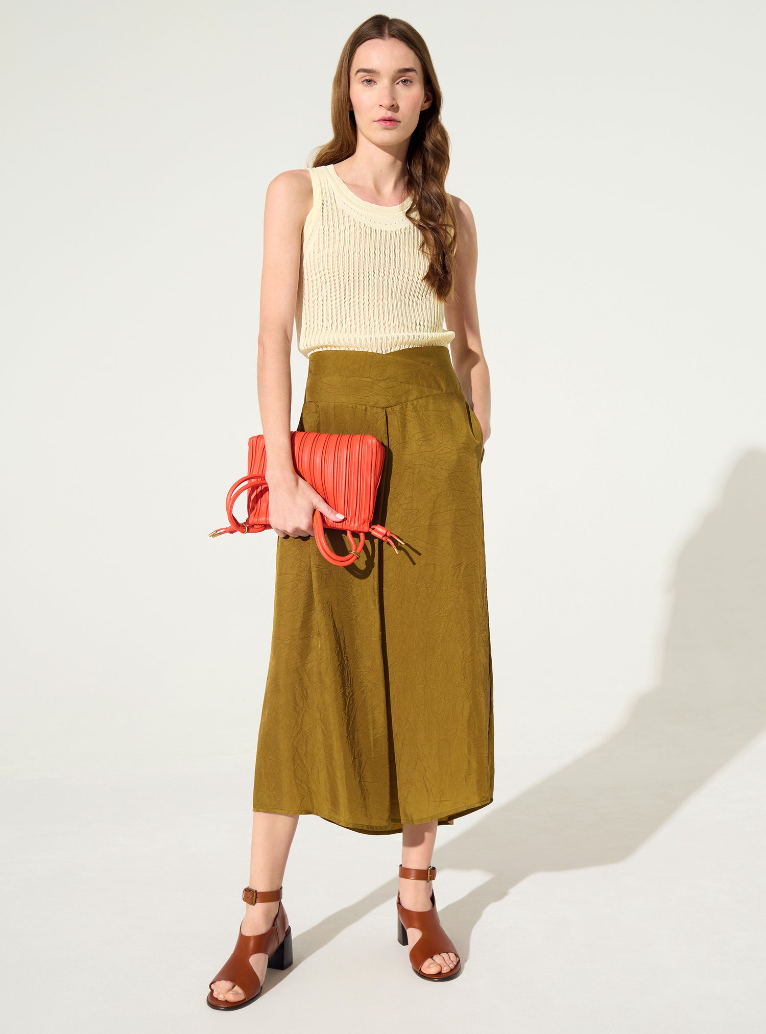 bronze cupro skirt