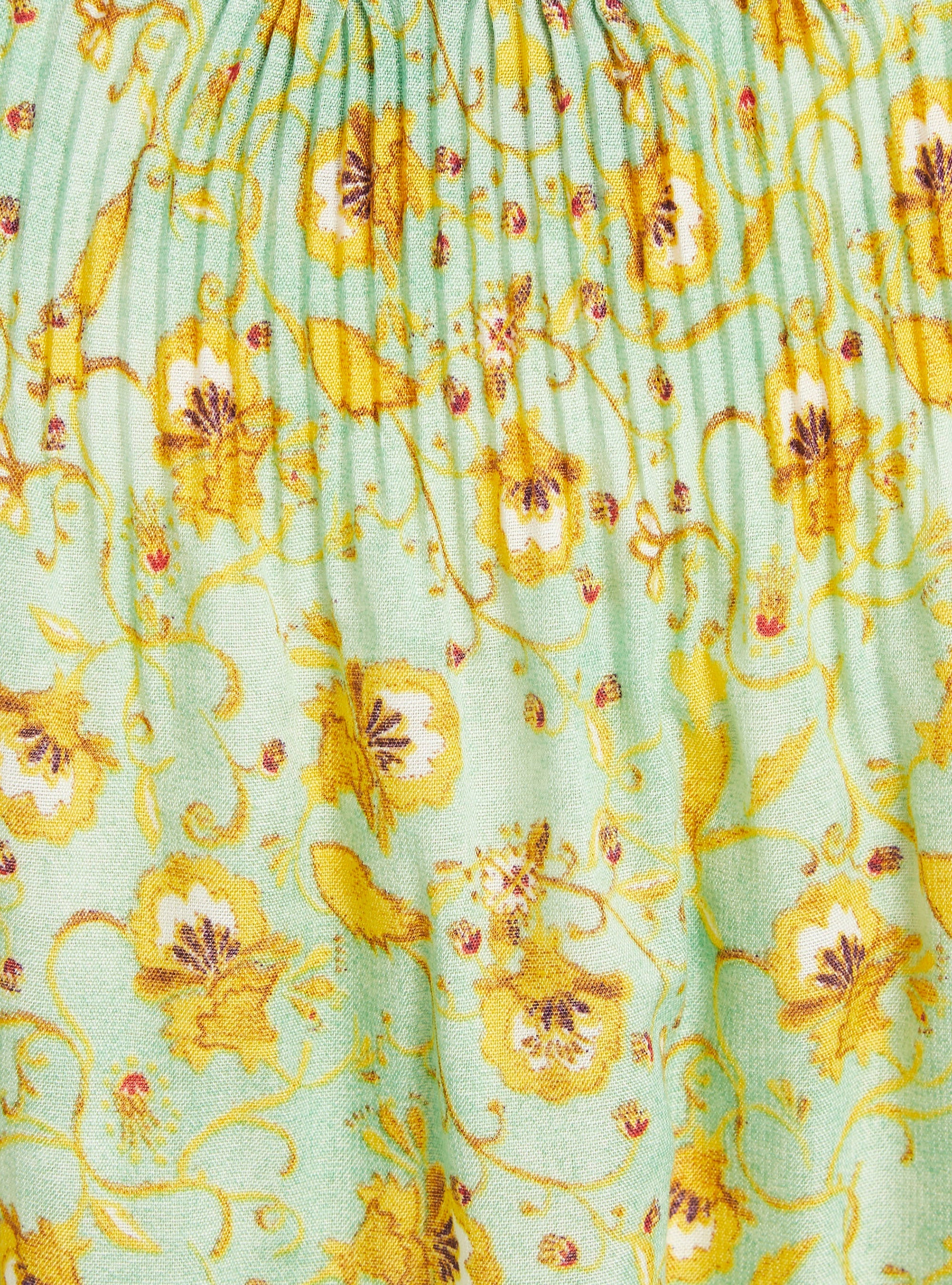 Blouse oversize plissée imprimée vert Cotélac 