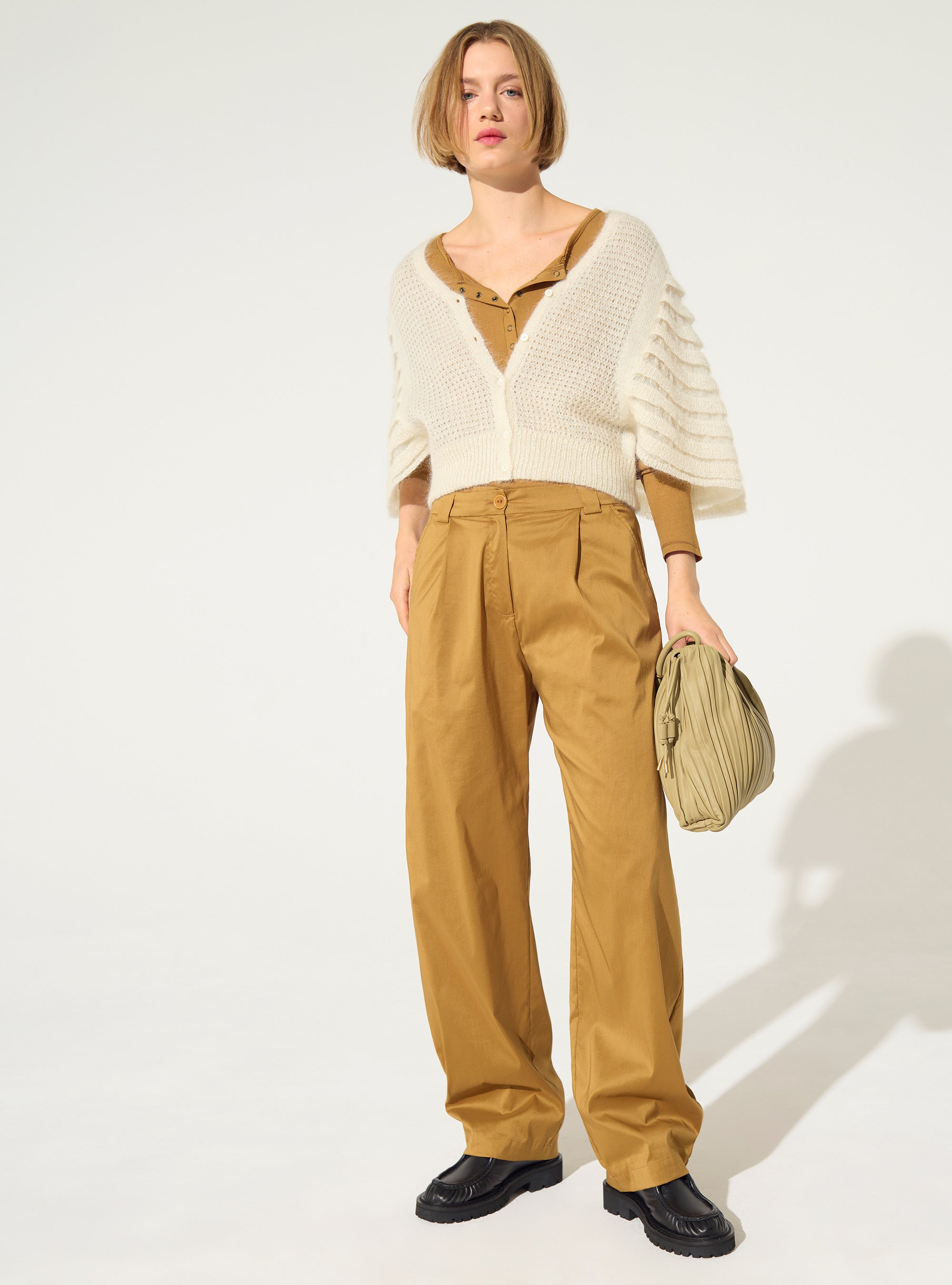 Braune bedruckte Baumwollhose