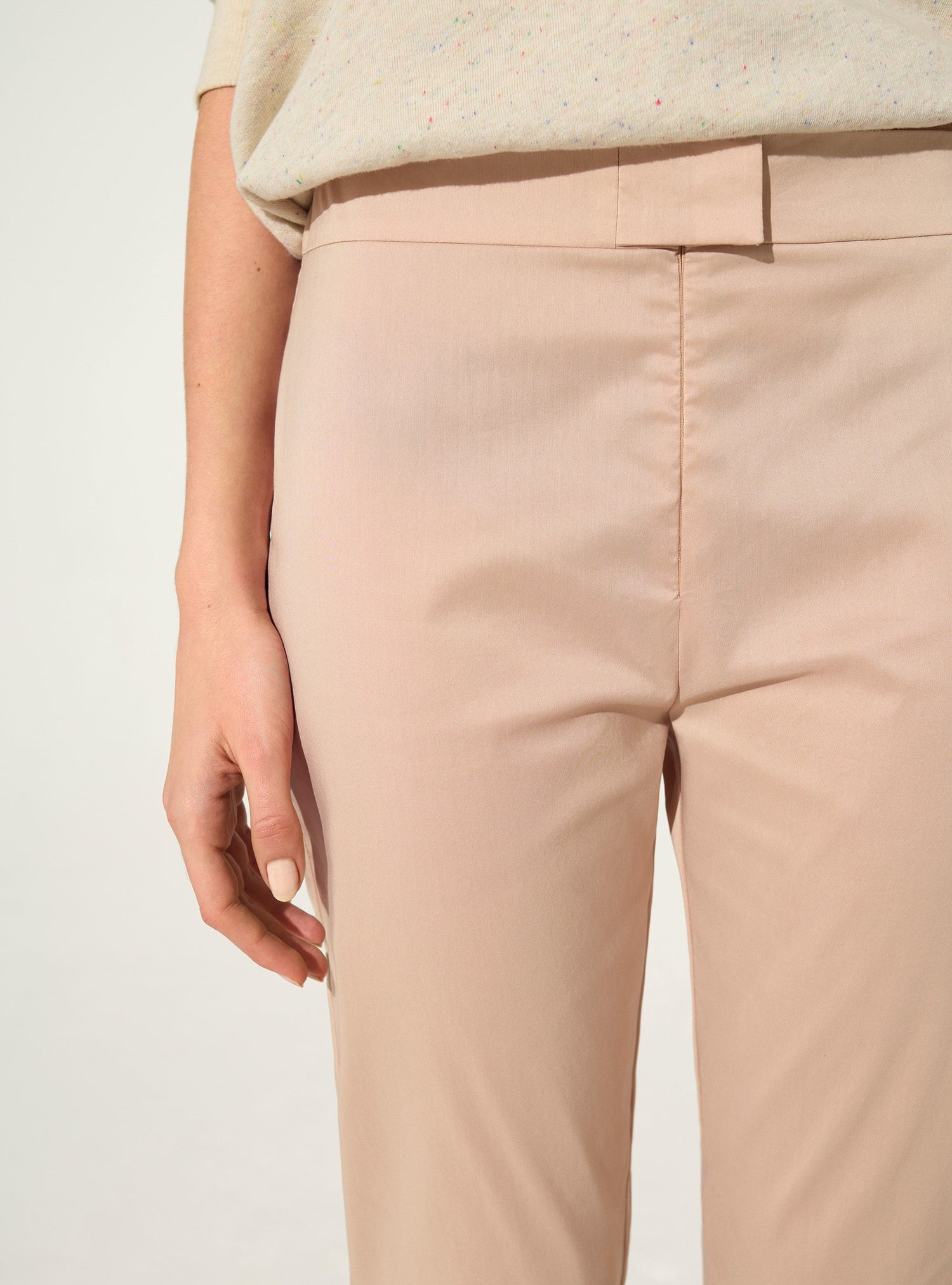 Pantacourt en coton rose