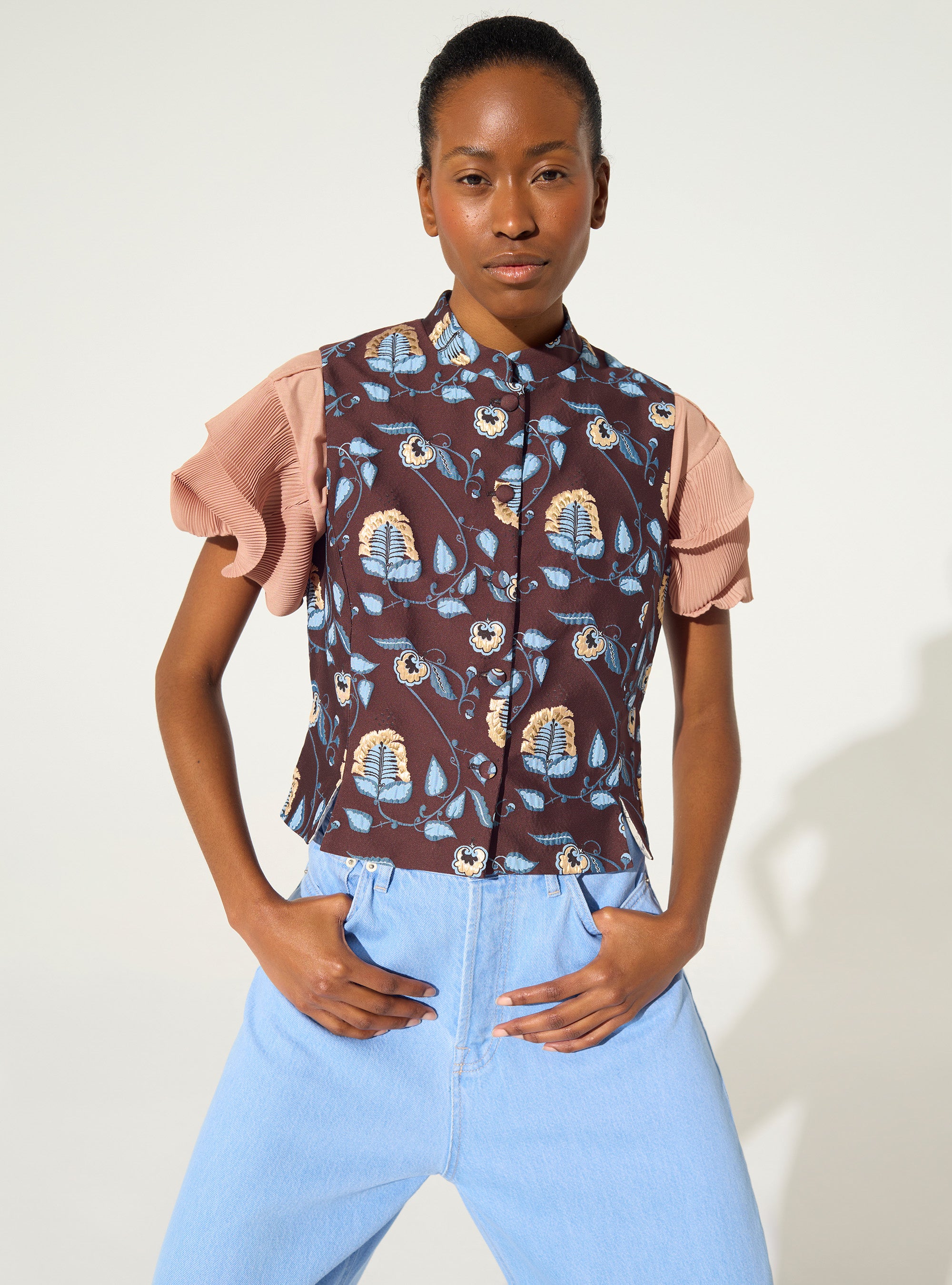 Gilet en jacquard violet