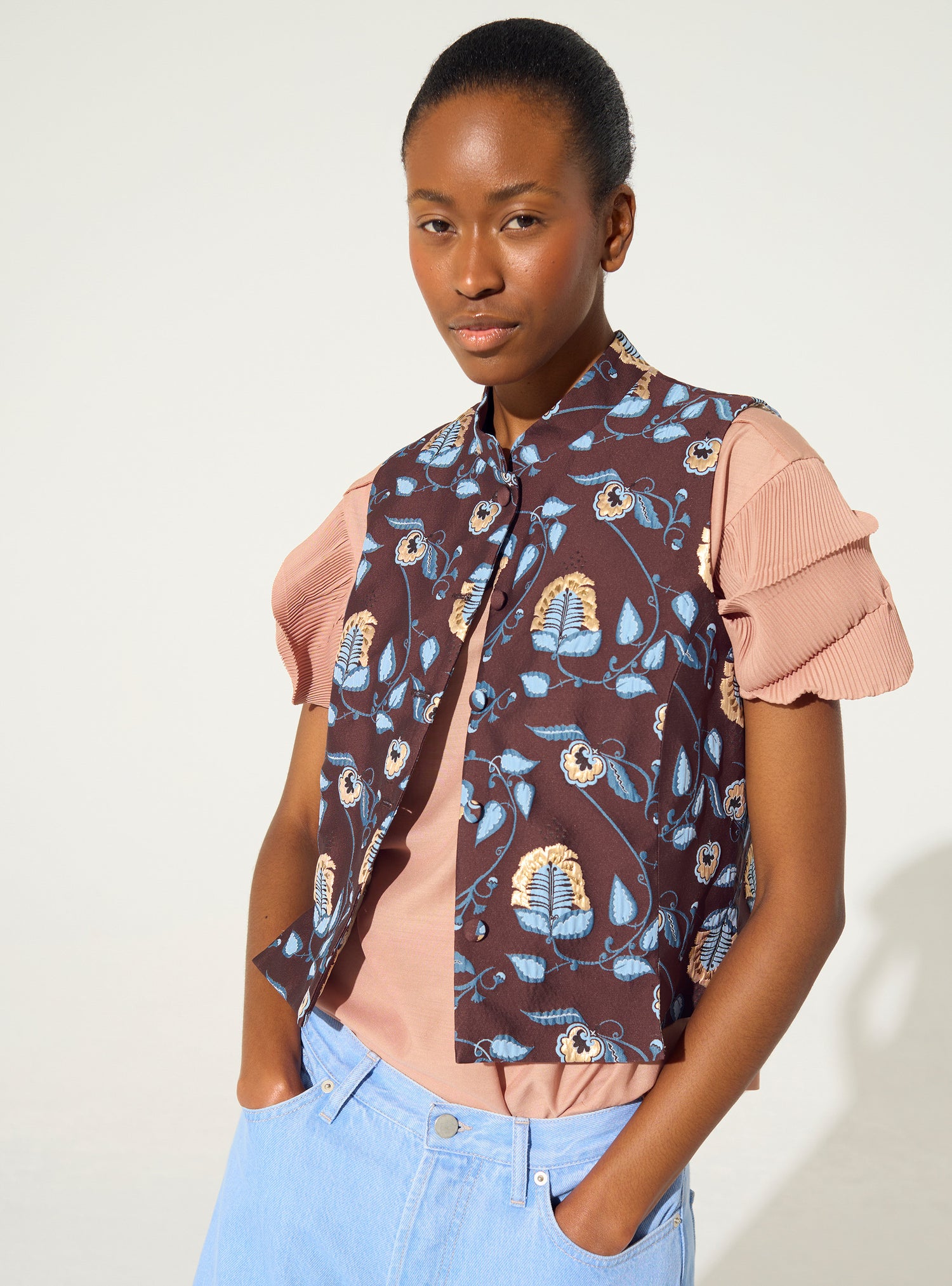 Gilet en jacquard violet