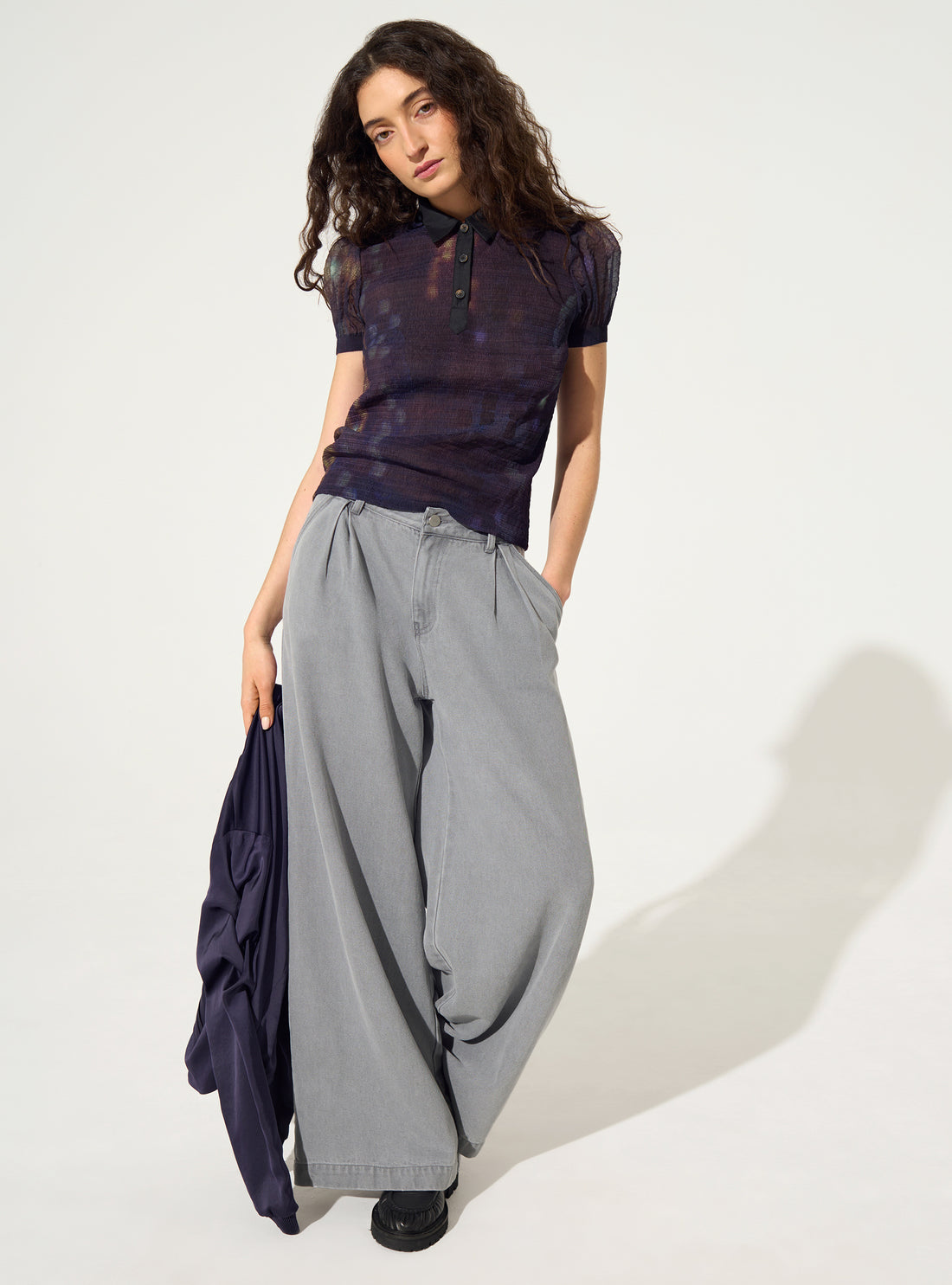 Schwarze Lyocell- und Baumwolljeans