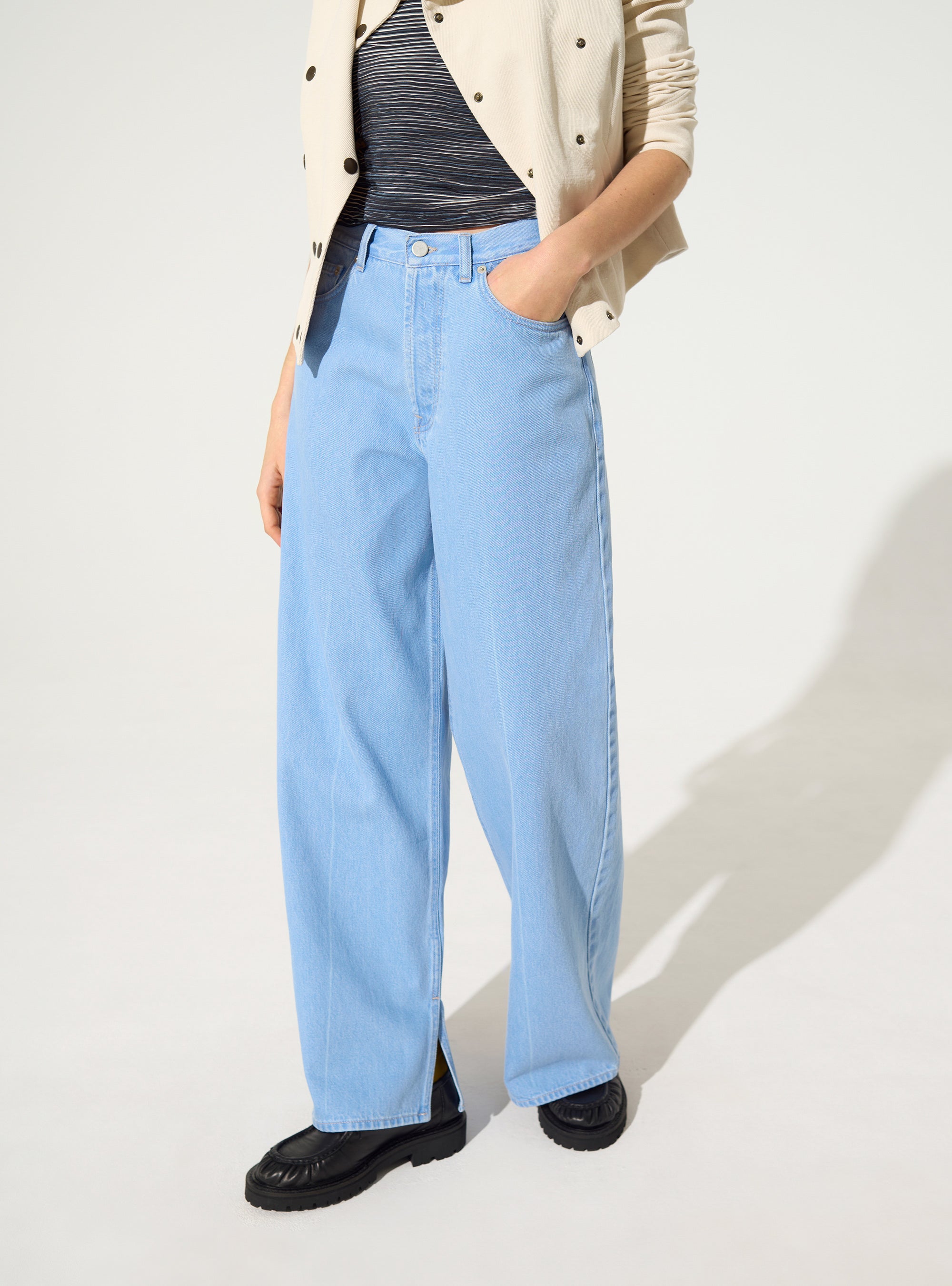 baggy blue organic cotton jeans
