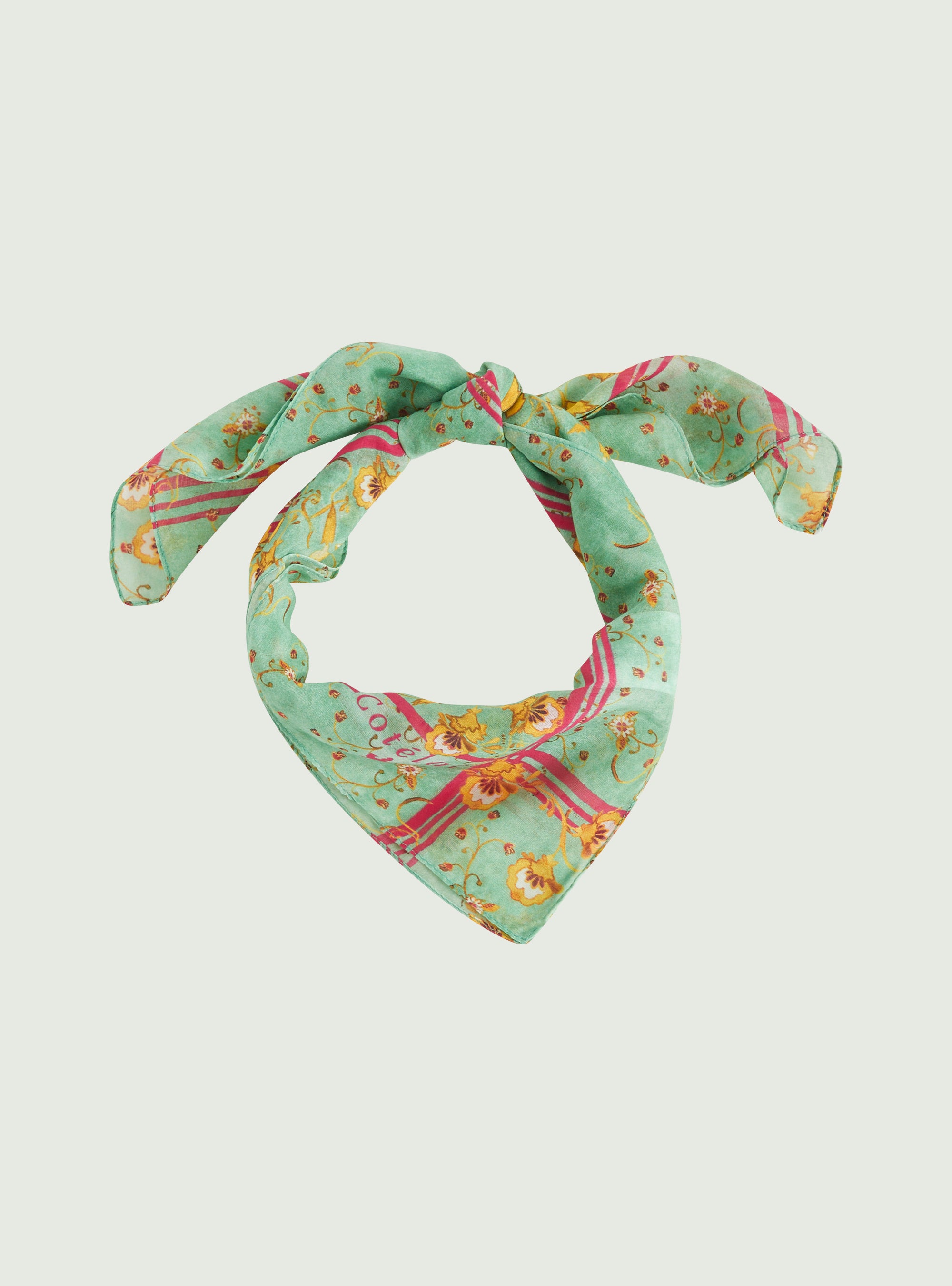 Bandana-style scarf in cotton and silk