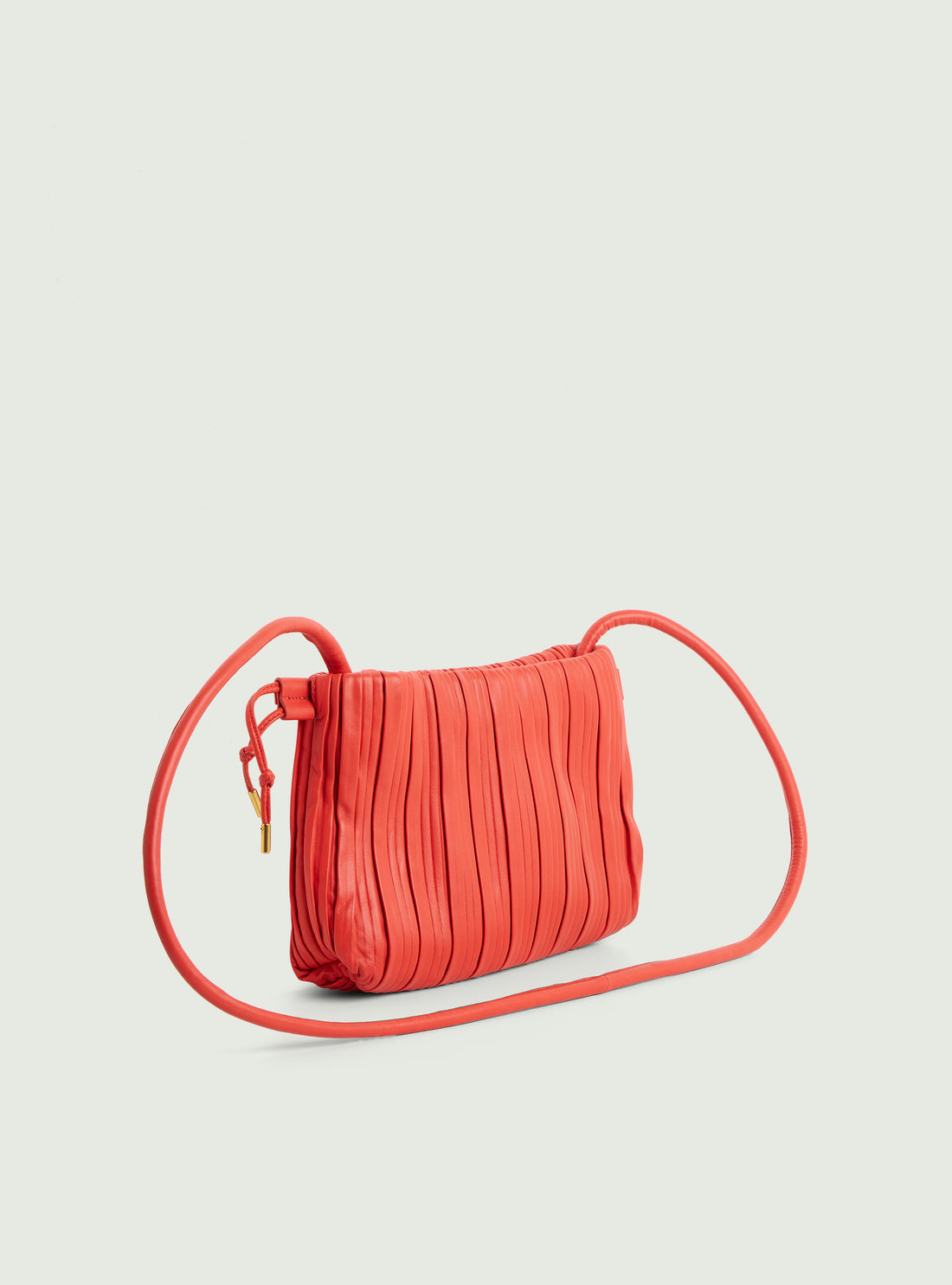Red pleated leather bag