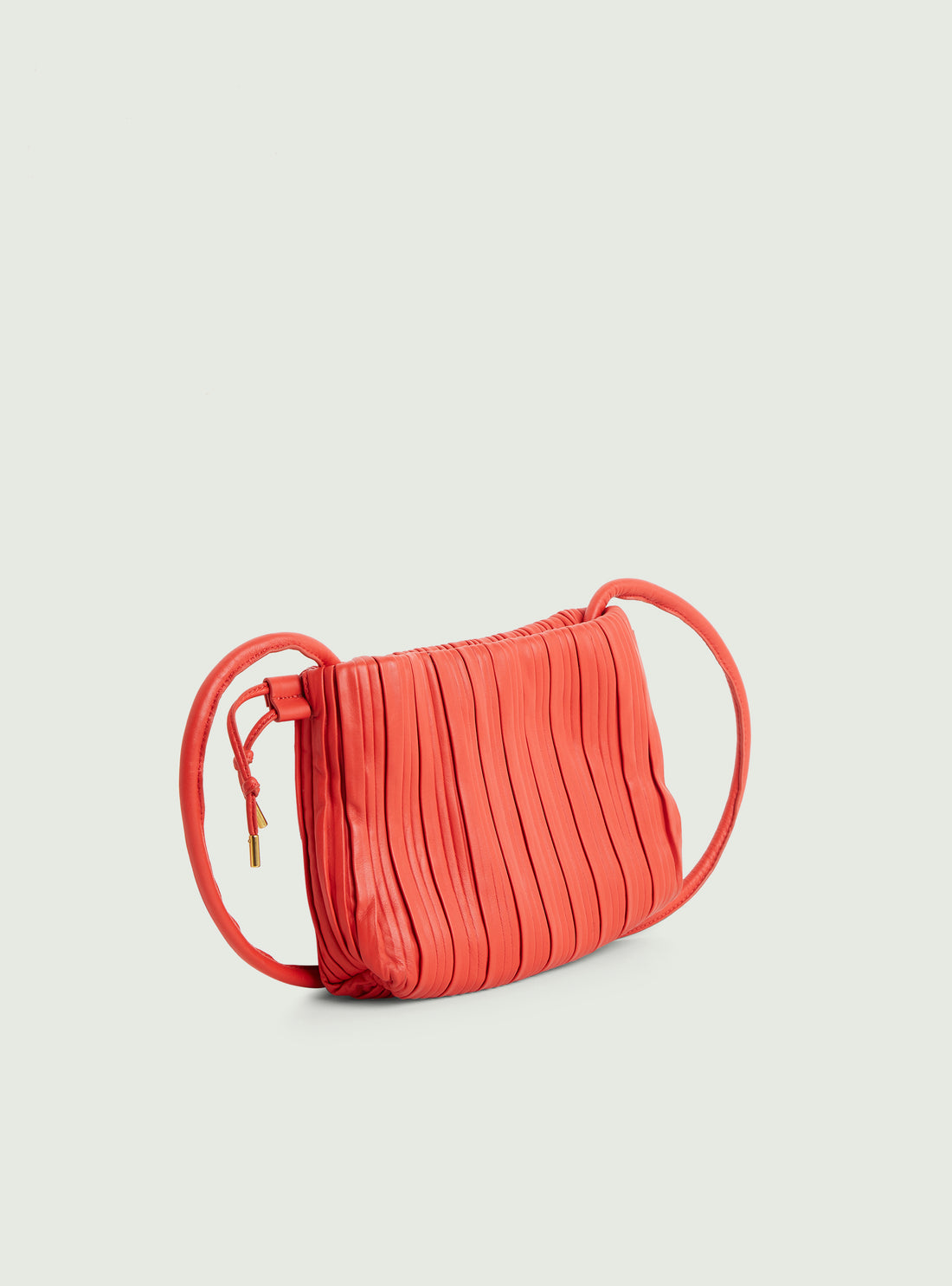 Red pleated leather bag