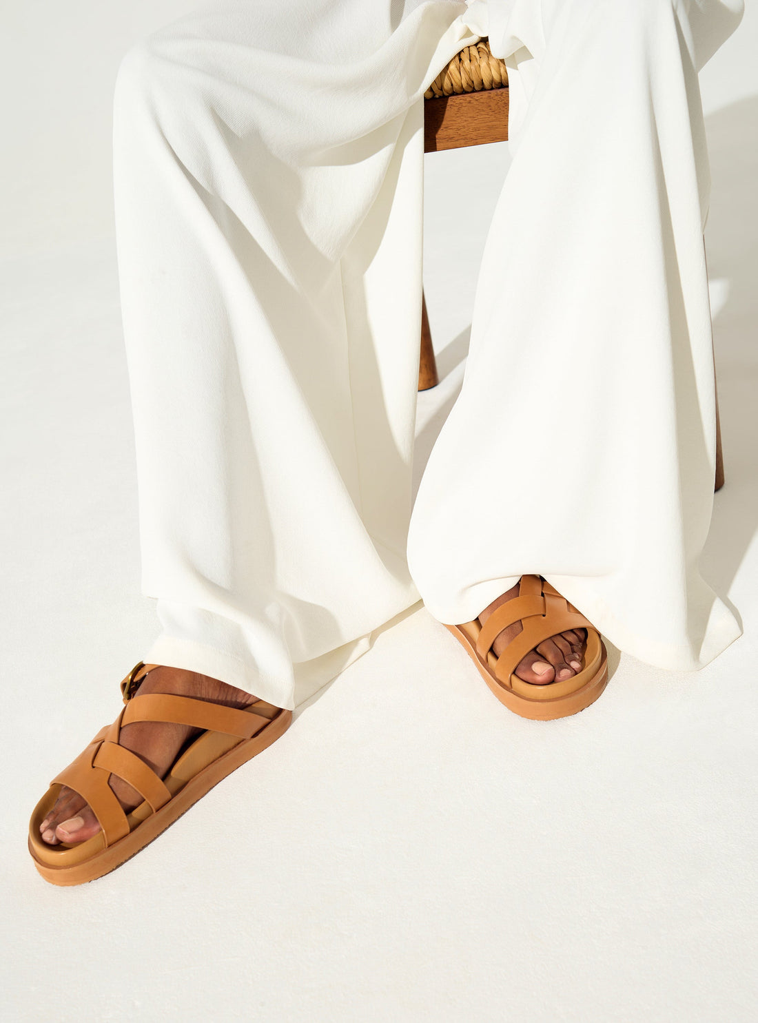 Brown leather sandals