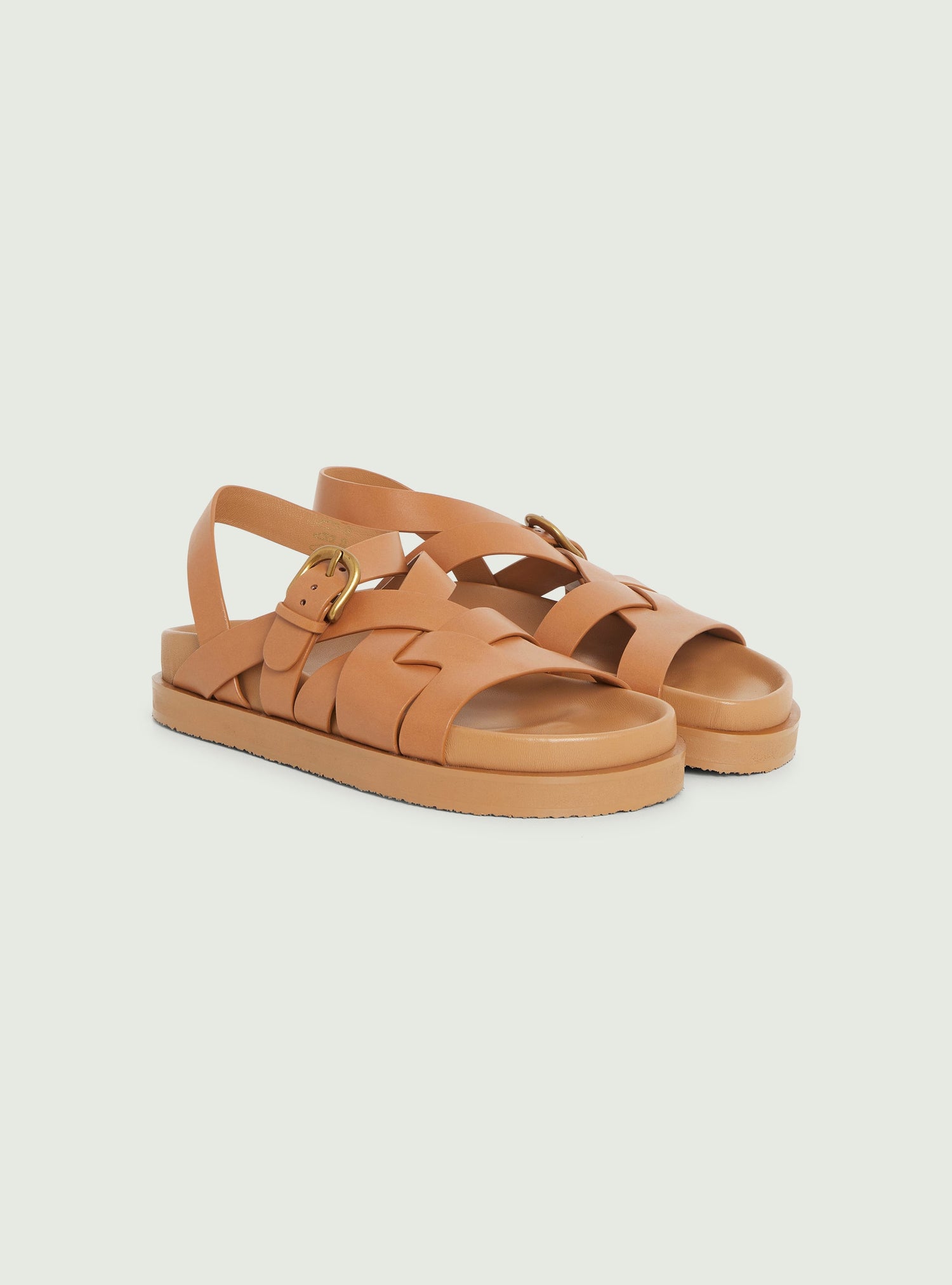 Brown leather sandals