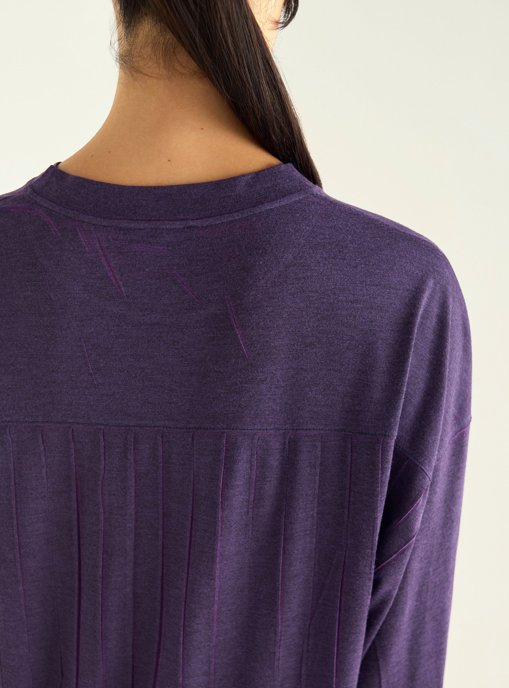 Purple pleated oversized T-shirt