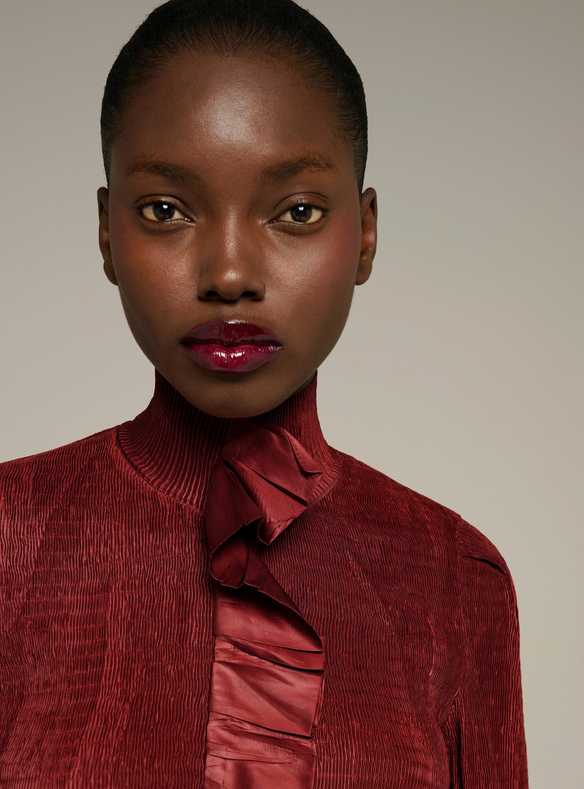 Cotélac chemise ajustée manches longues plissée