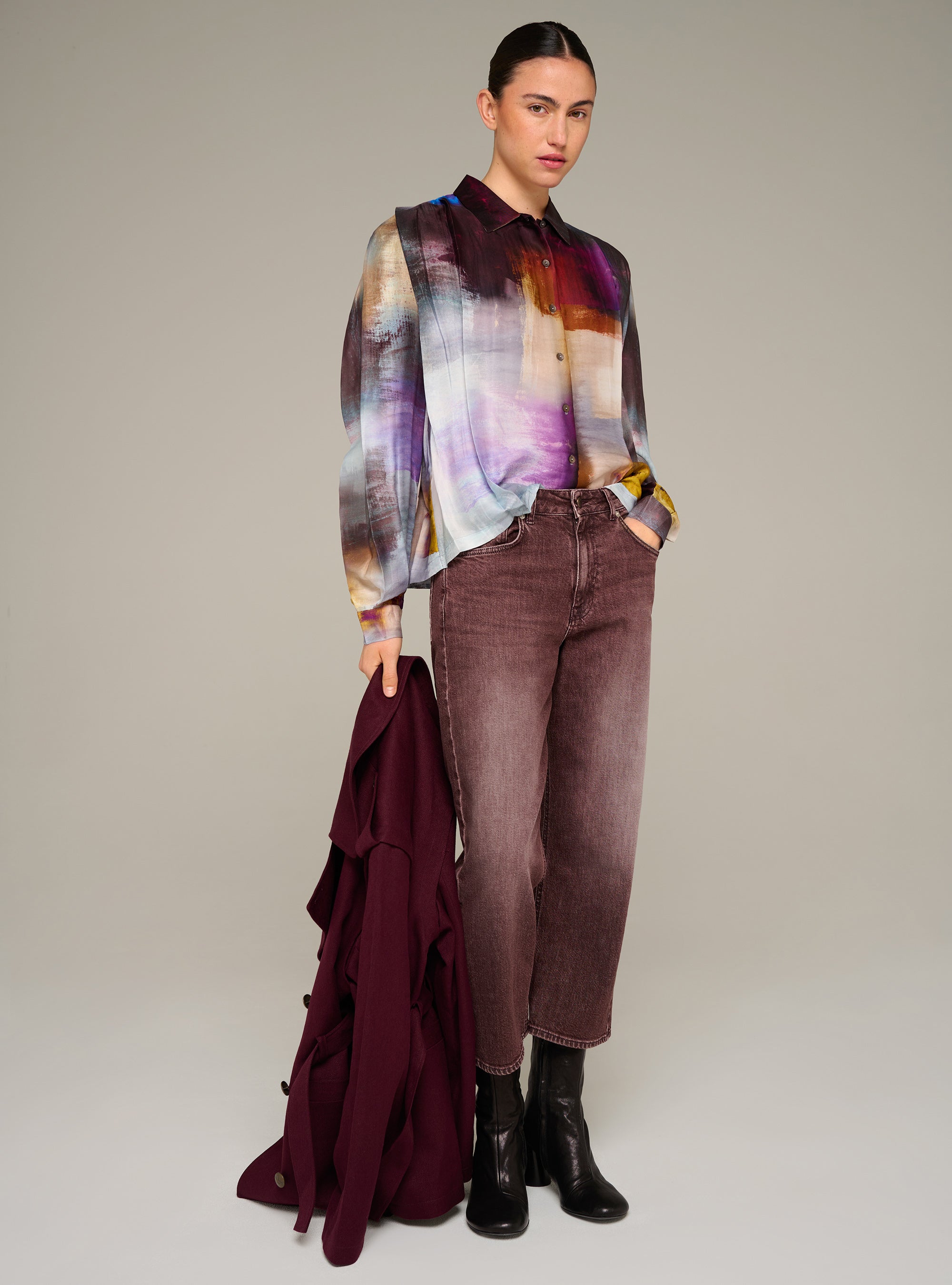 Cotélac chemise oversize manches longues imprimée