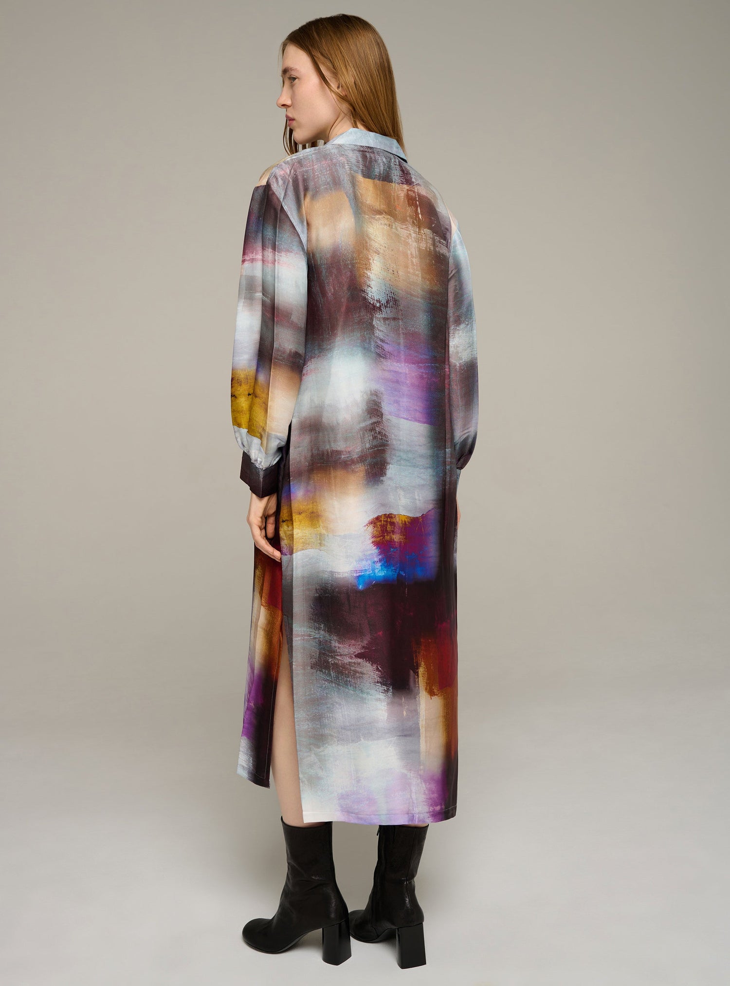 Cotélac robe chemise manches longues imprimée