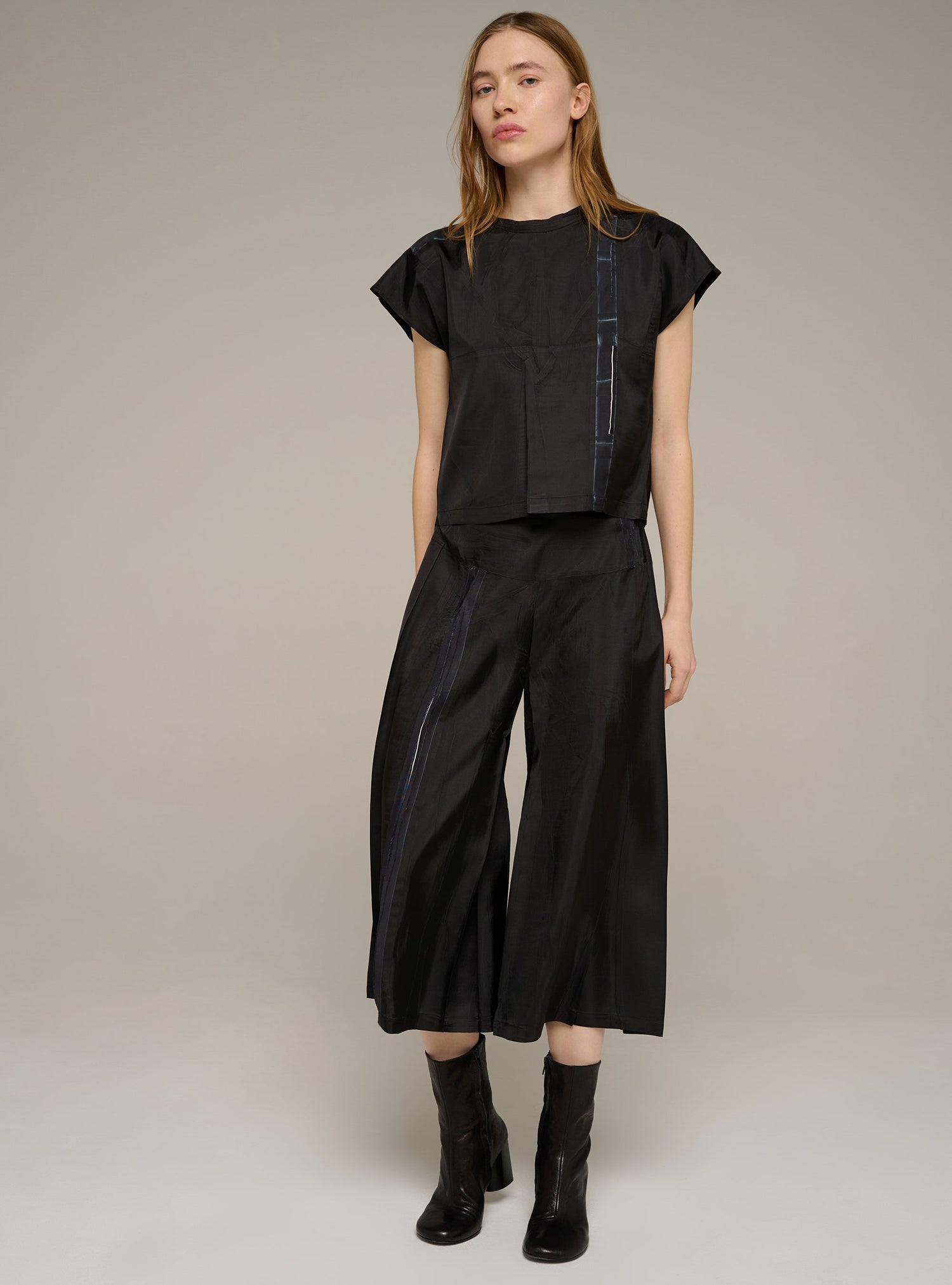 Cotélac blouse droite sans manches imprimée