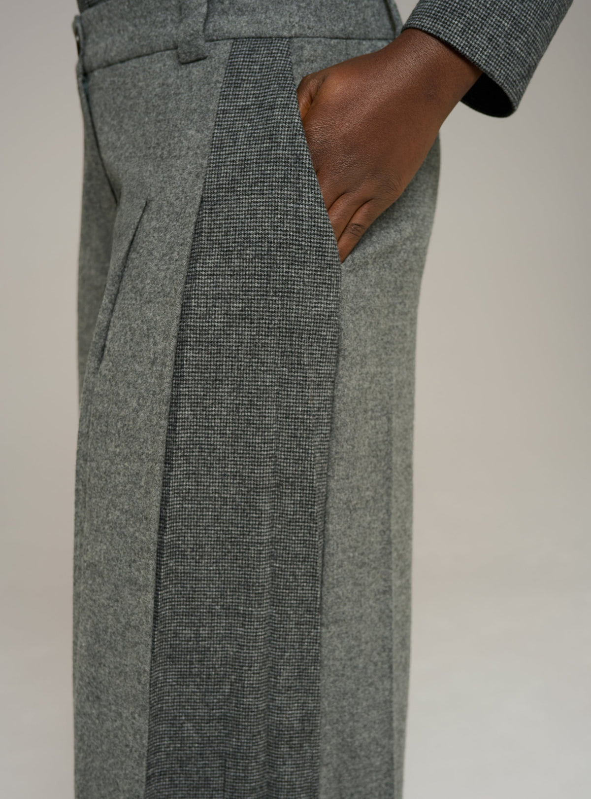 Cotélac pantalon large en mix matières