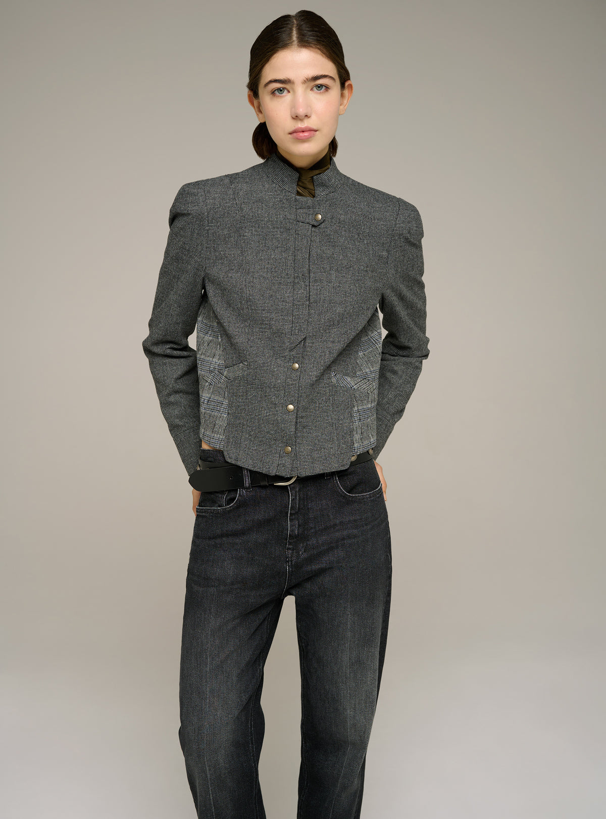 Veste ajustée col officier manches longues