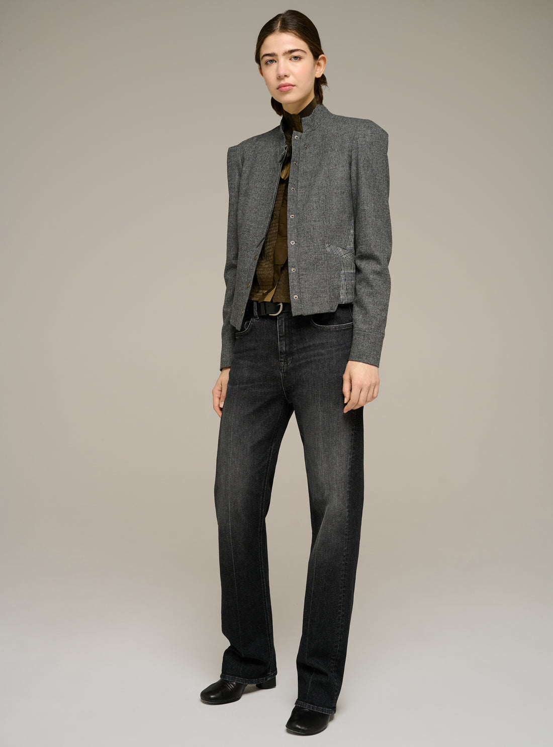 Veste ajustée col officier manches longues