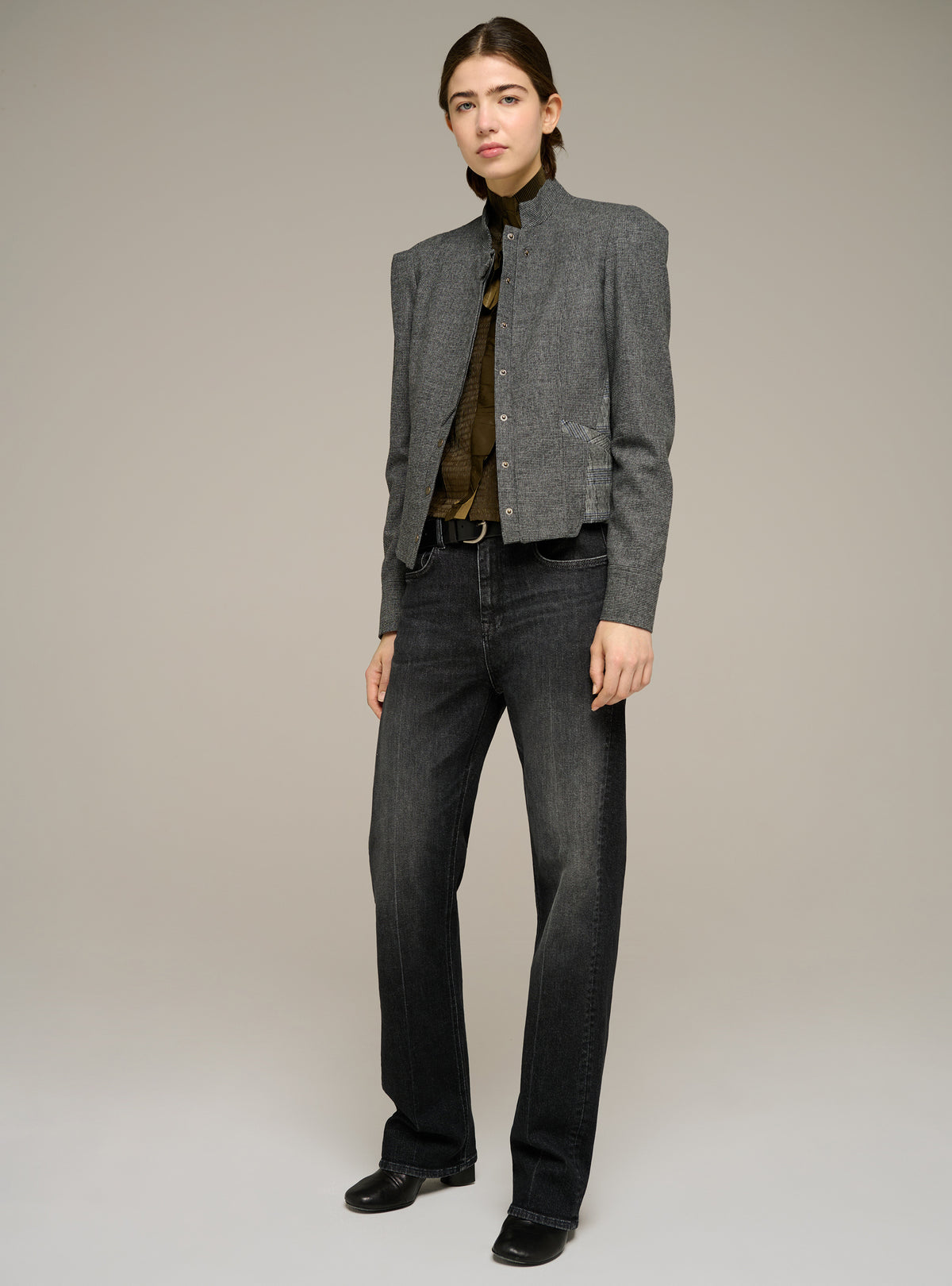 Veste ajustée col officier manches longues