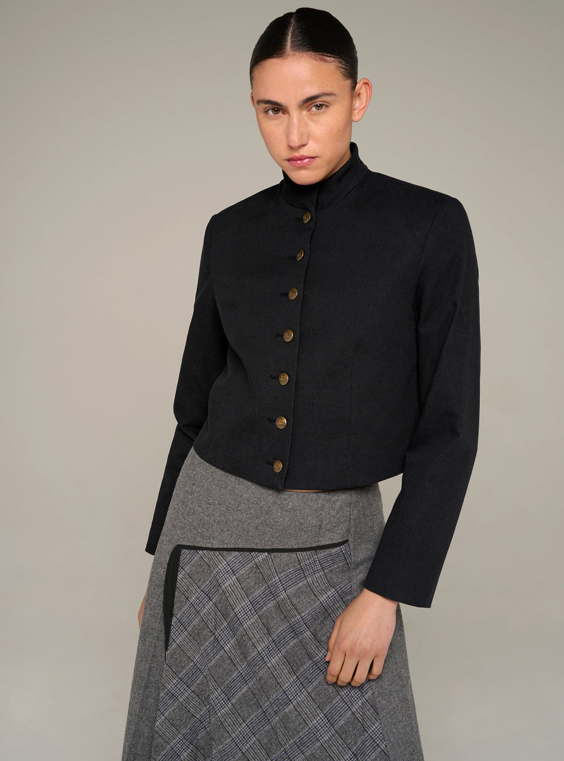 Veste courte col officier manches longues Cotélac 