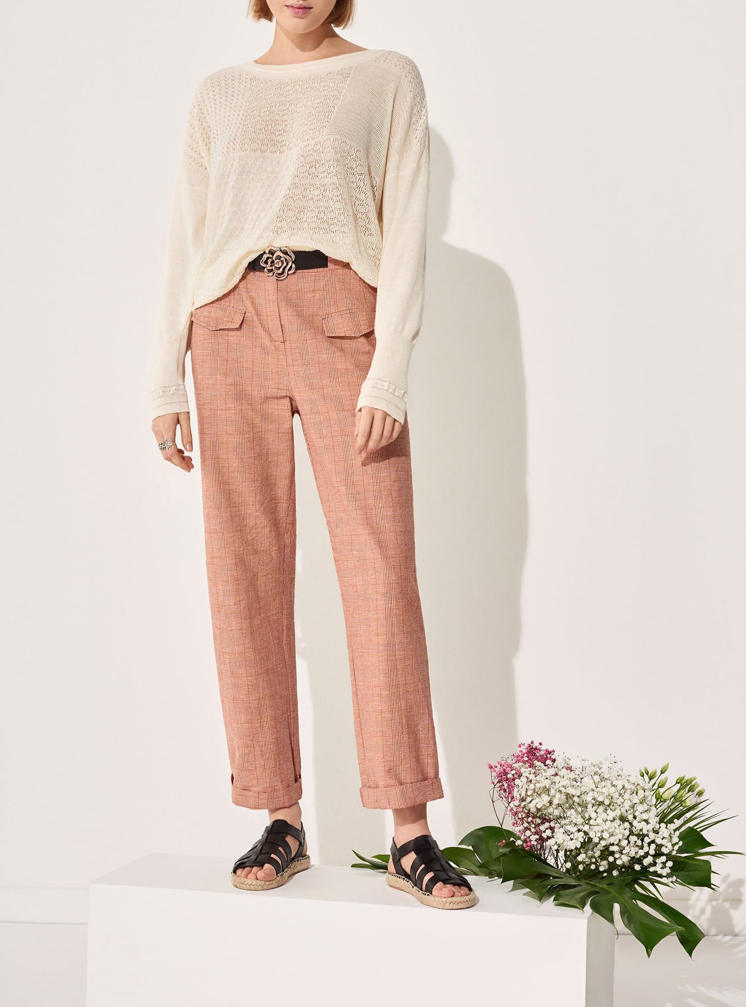 Pantalon Droit Aspect Lavé