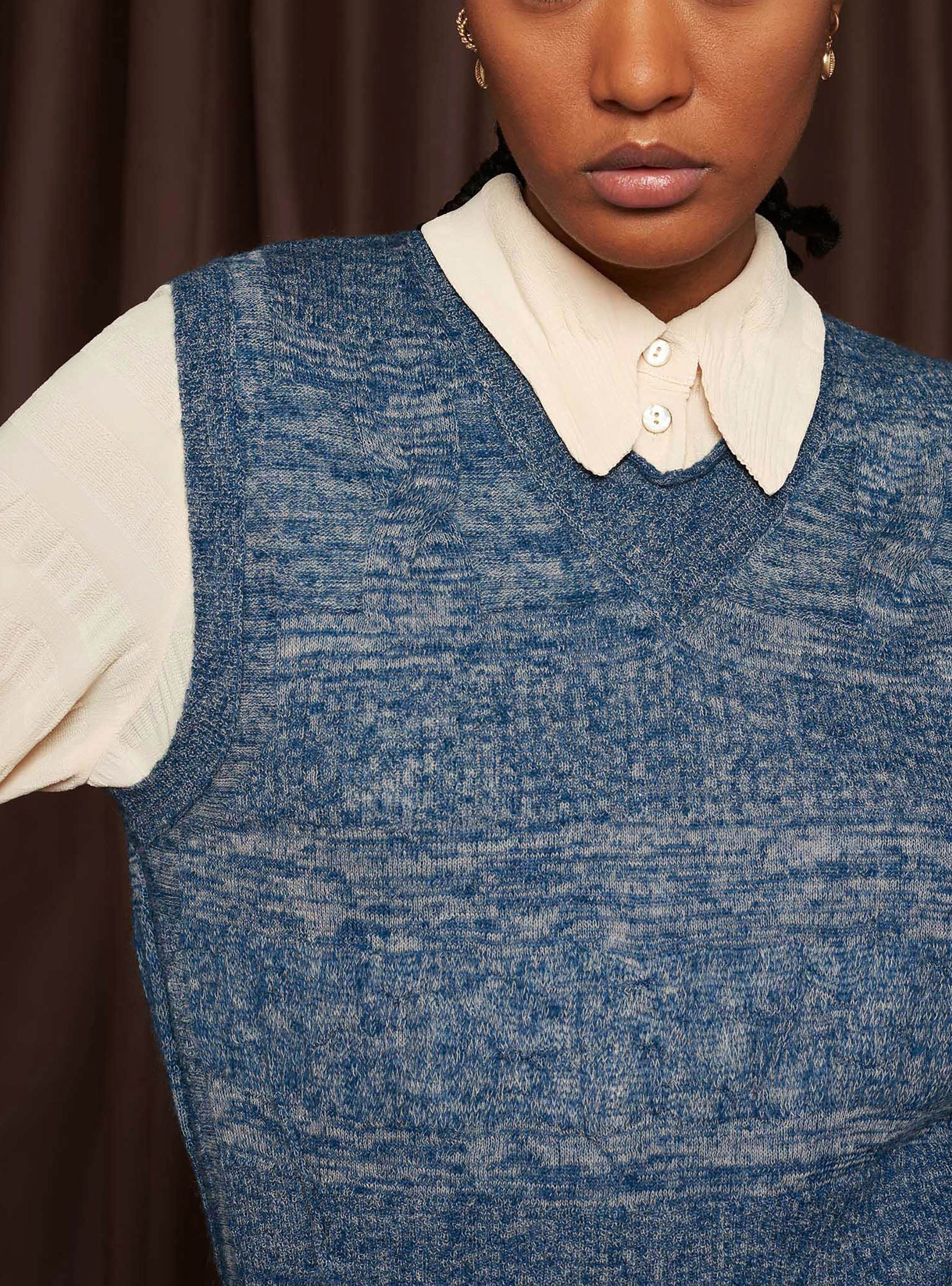 Ärmelloser Pullover