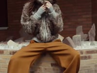 Oversized Langarm-Blouson mit Print